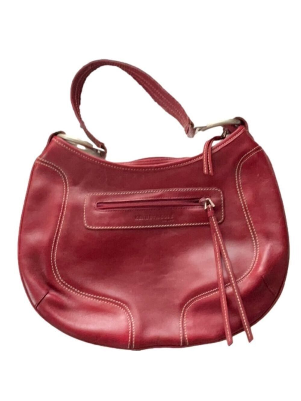 Kenneth Cole Burgundy Leather Bag 14 x 9